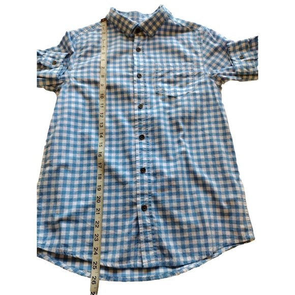 Cat Jack Shirt Boys Large Button Down Pocket Long Sleeve School Checkered - Picture 7 of 14